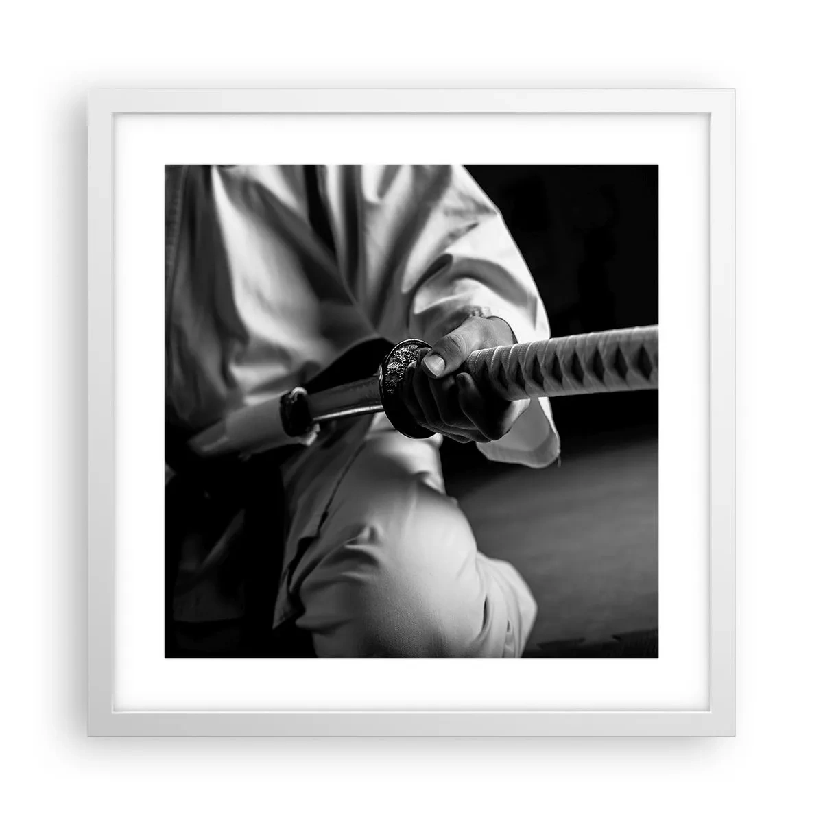 Plakát v bílém rámu - Duše bojovníka - 40x40 cm