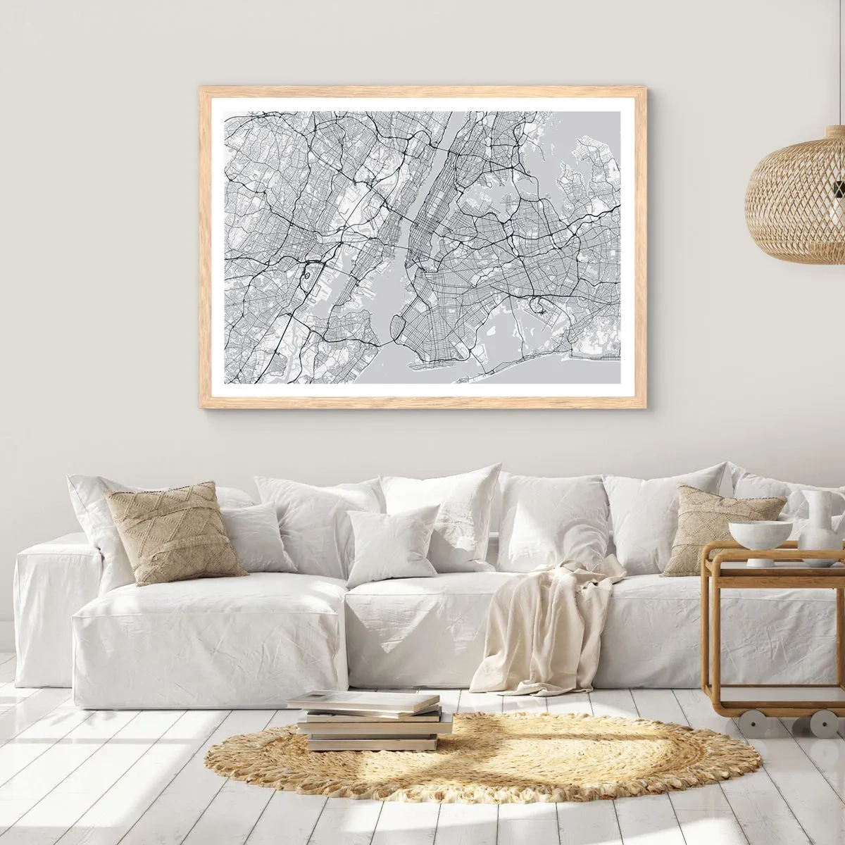 Plakát v rámu světlý dub - Anatomie metropole - 70x50 cm