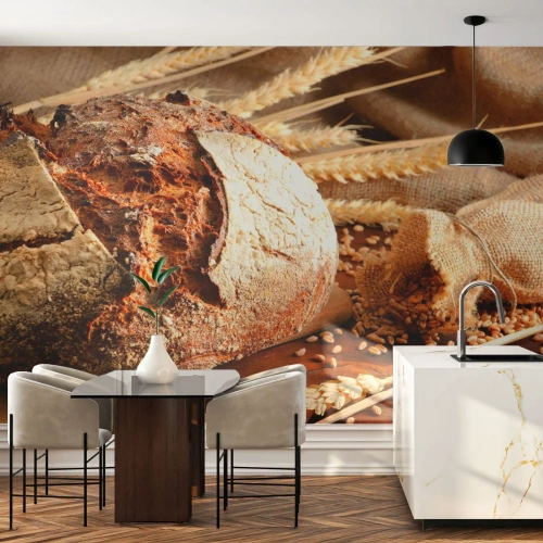 Fototapeta na míru Premium Canvas - Chutný, voňavý, křupavý - Chléb, Zrno pšenice, Gastronomie