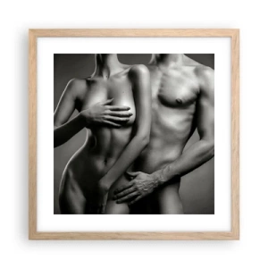 Plakát v rámu světlý dub - Adam a Eva - 40x40 cm
