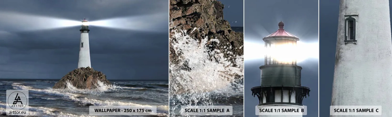 Vzor Fototapety Samolepicí Deluxe Sticker - Zde…zde…tady! - Krajina, Maják, ostrov - 100x30 cm