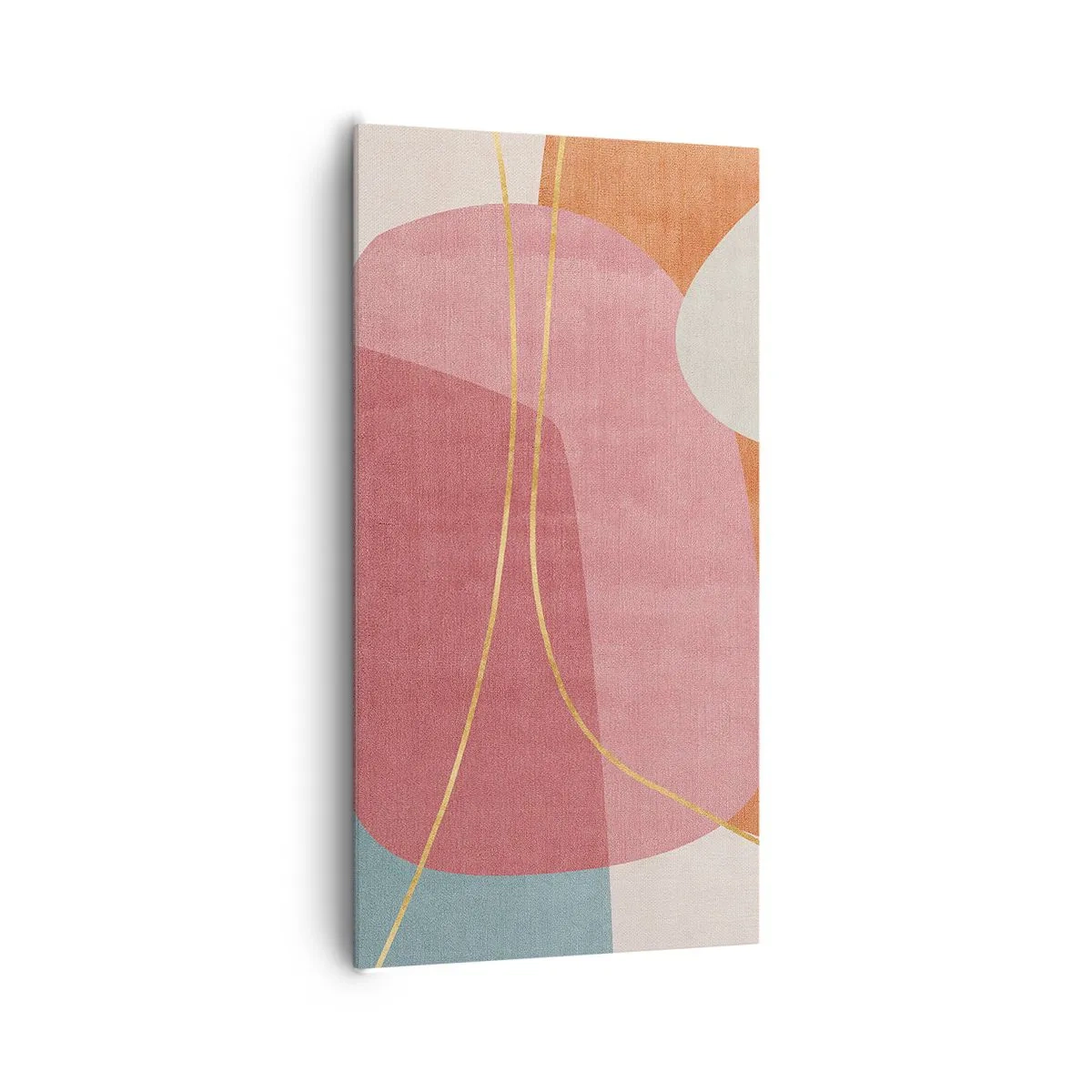 Obraz na plátně - Pastelová kompozice se zlatou nití - 65x120 cm