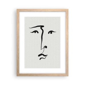 Plakát v rámu světlý dub - Jednoduchý portrét - 30x40 cm