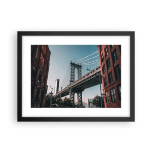 Plakát v černém rámu - Nad vlnami města - 40x30 cm