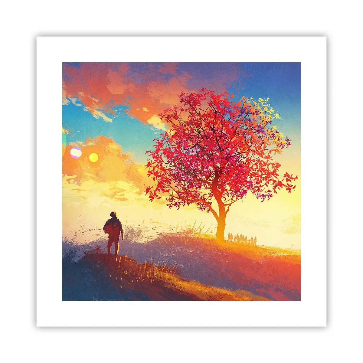 Plakát - Poutník u cíle - 40x40 cm