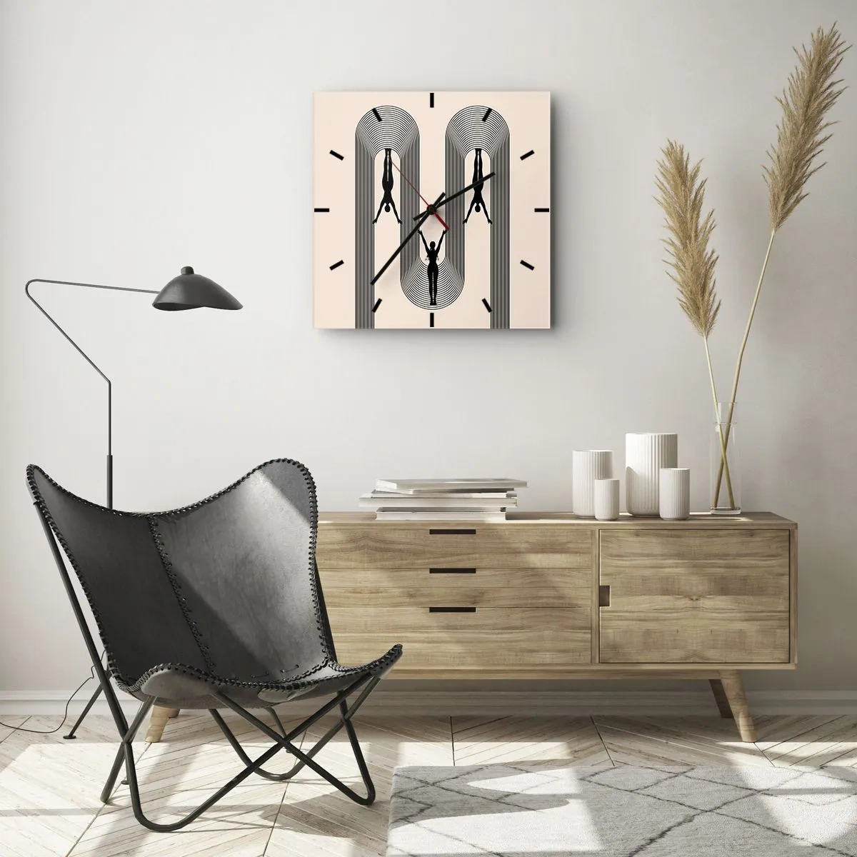 Nástěnné hodiny - Vzhůru nohama - 30x30 cm