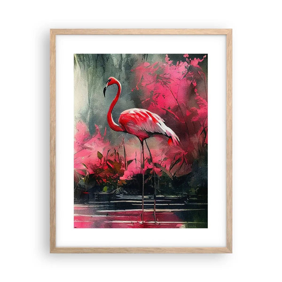 Plakát v rámu světlý dub - Hodiny přírodního kouzla - 40x50 cm