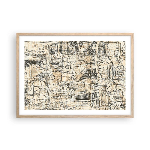 Plakát v rámu světlý dub - Čeká na rozluštění - 70x50 cm