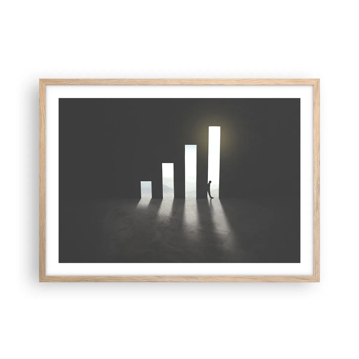 Plakát v rámu světlý dub - Úspěch – imprese - 70x50 cm
