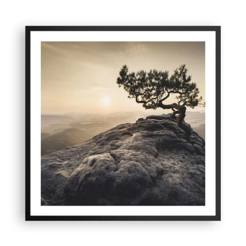 Plakát v černém rámu - Život vždy vítězí - 60x60 cm