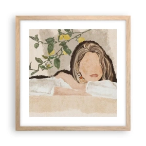 Plakát v rámu světlý dub - Krasavice z jihu - 40x40 cm