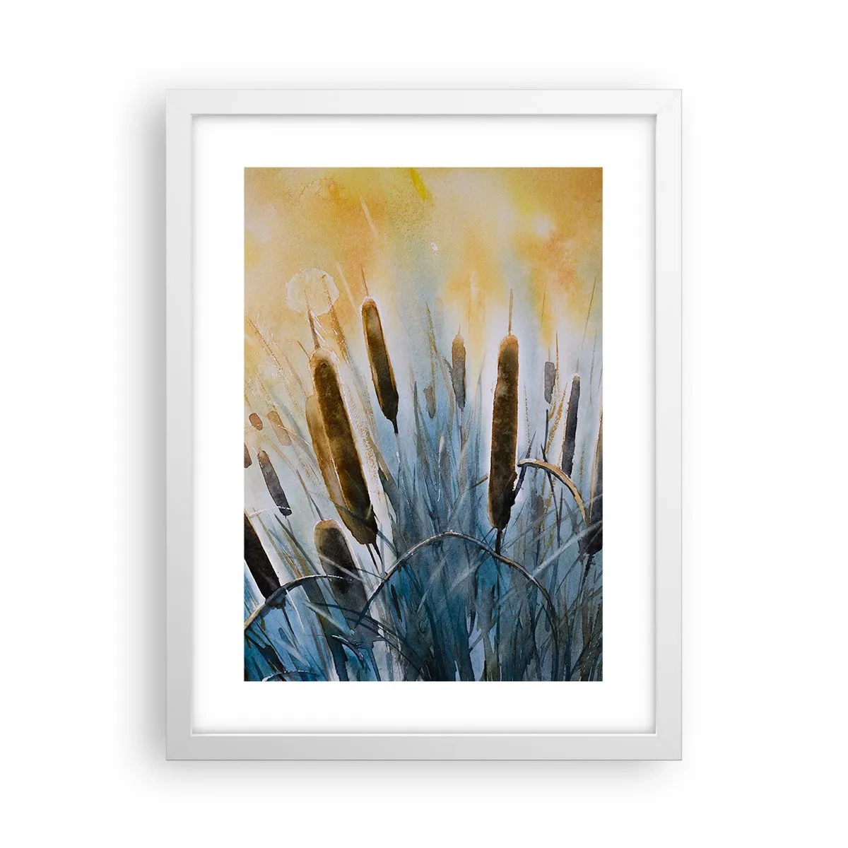 Plakát v bílém rámu - Chlad vody, žár slunce - 30x40 cm