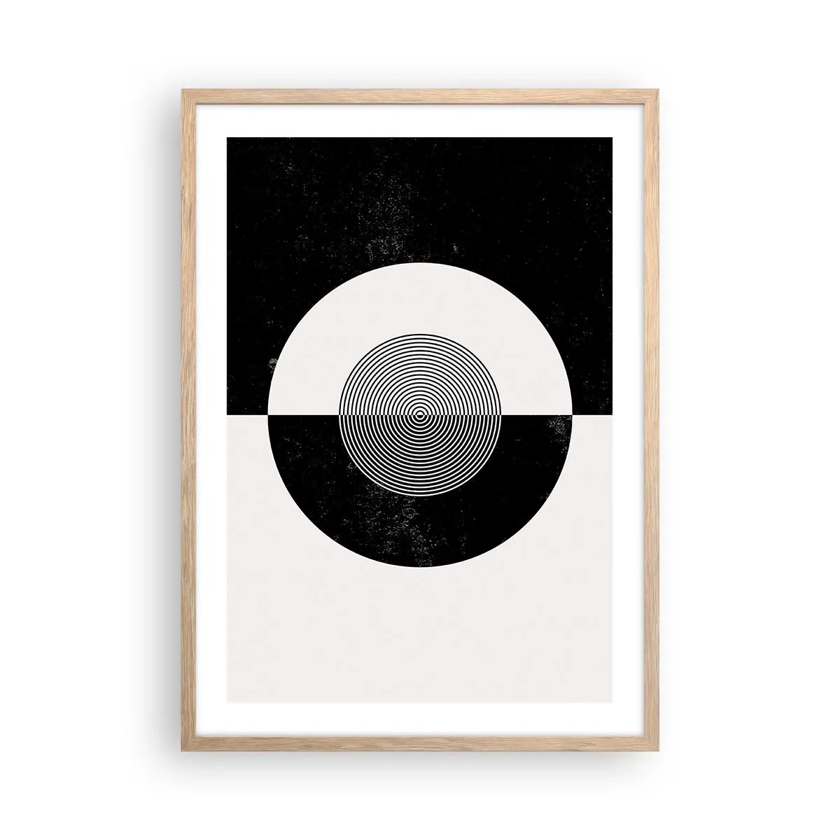 Plakát v rámu světlý dub - Harmonie v černé a bílé - 50x70 cm