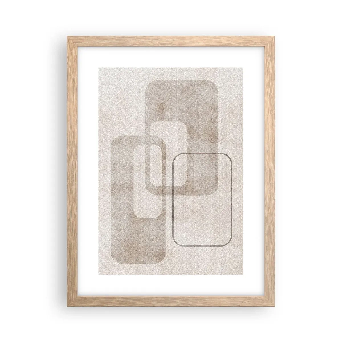 Plakát v rámu světlý dub - Geometrická fuga - 30x40 cm