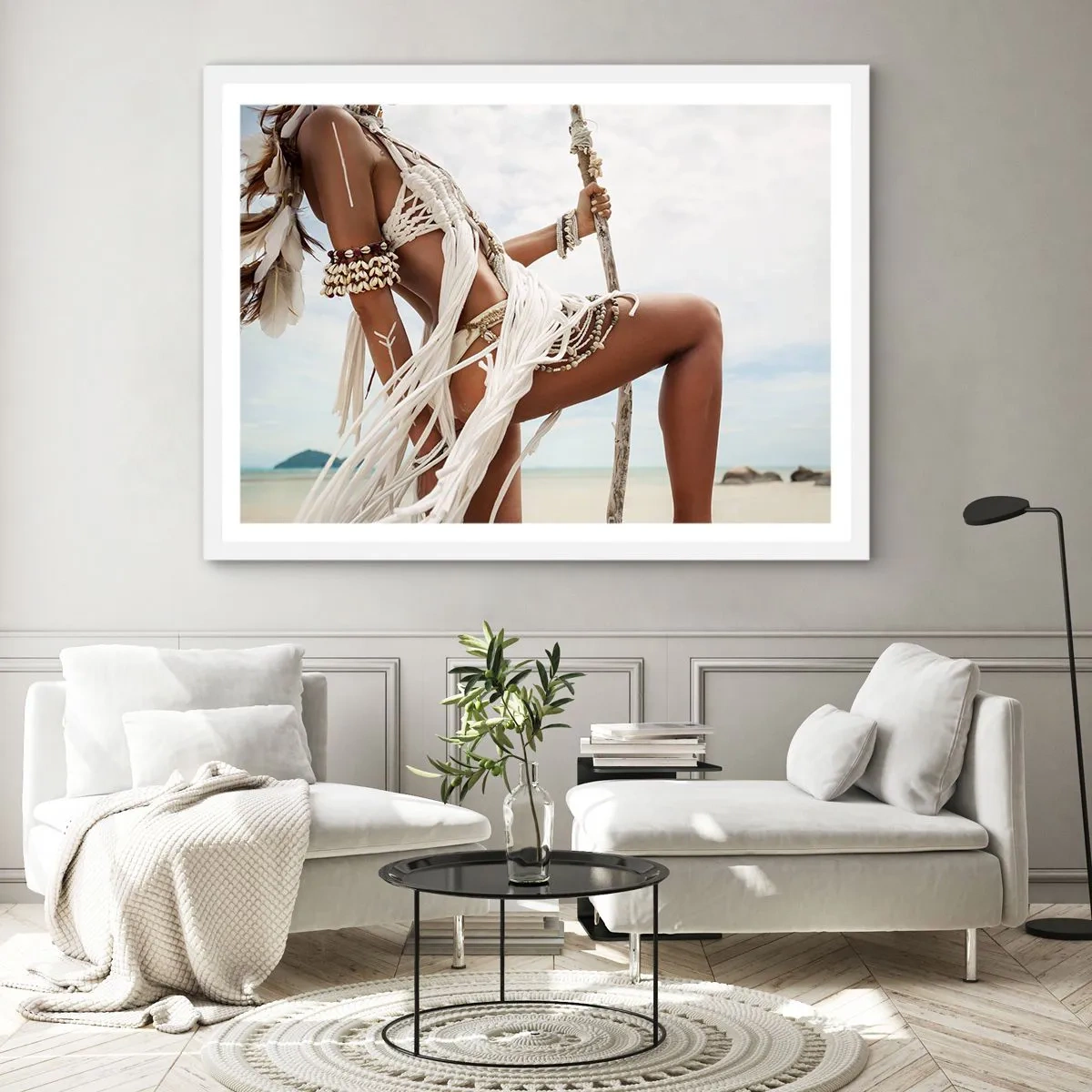 Plakát v bílém rámu - Kněžka slunce - 70x50 cm