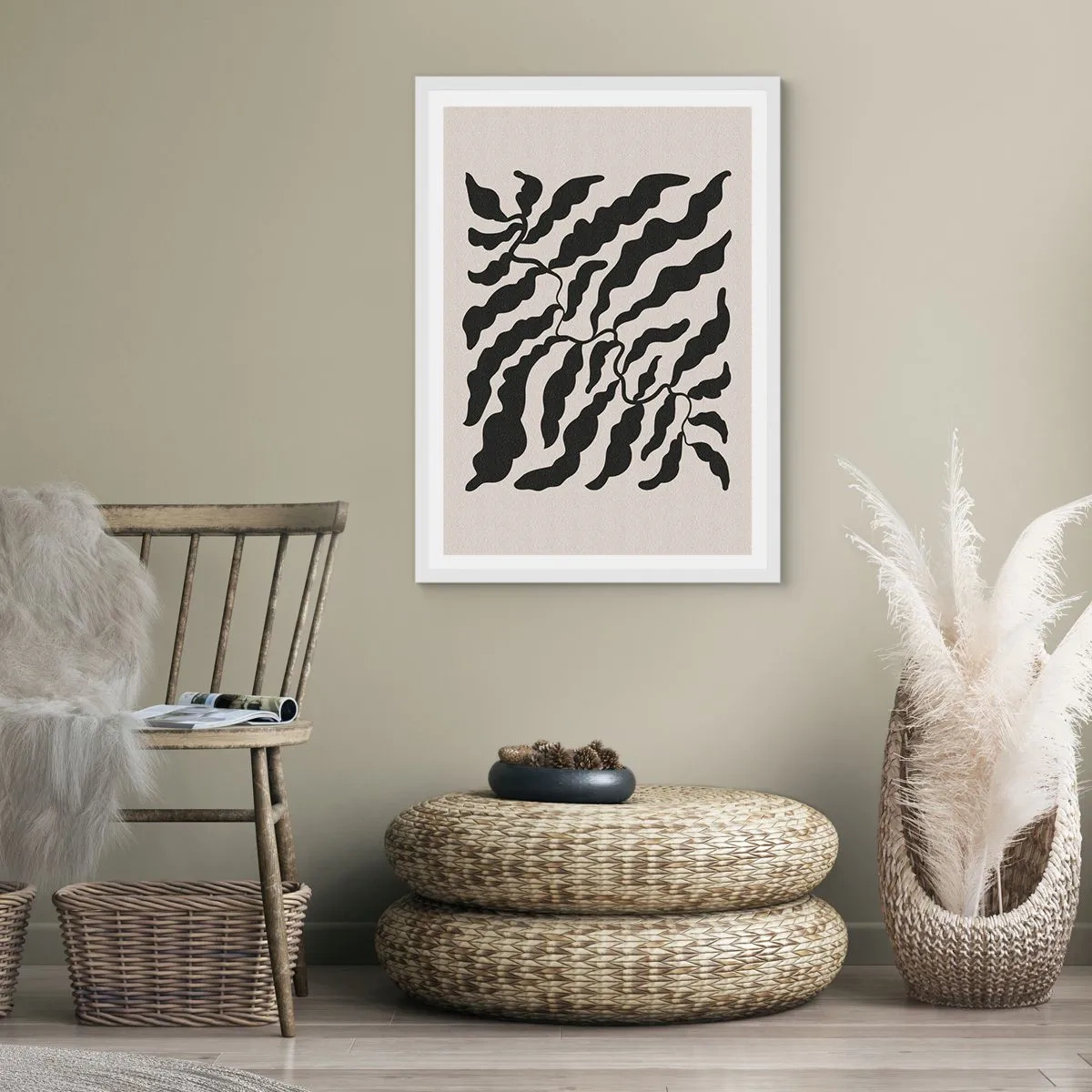 Plakát v bílém rámu - Povaha čtverce - 70x100 cm