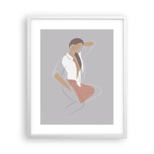 Plakát v bílém rámu - Obrys půvabu - 40x50 cm