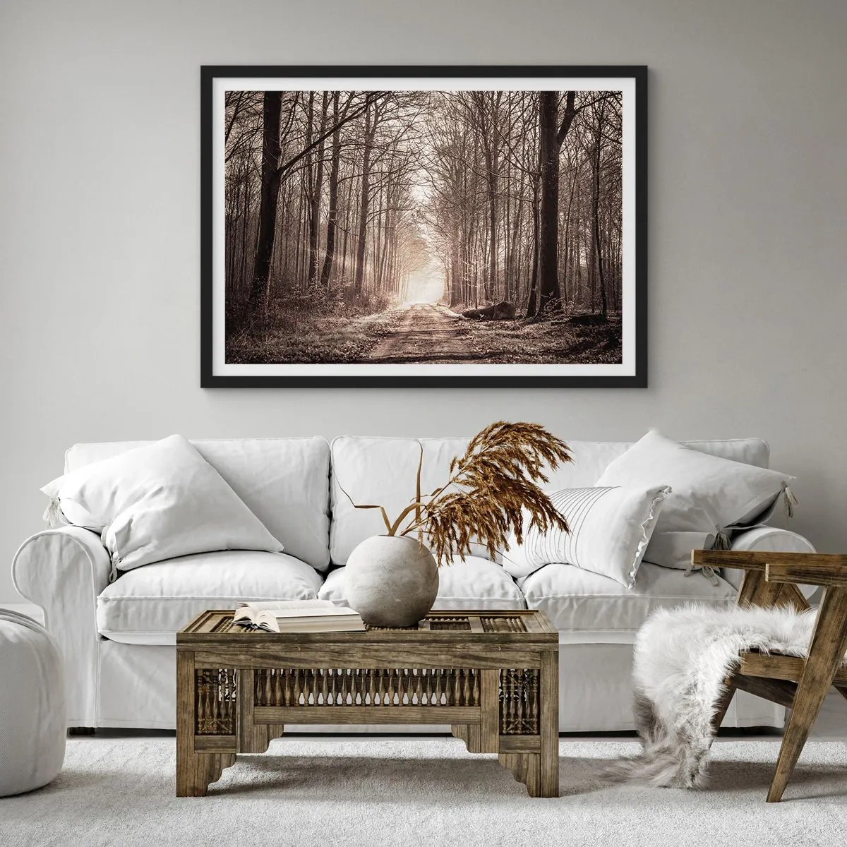 Plakát v černém rámu - Lesní katedrála - 50x40 cm