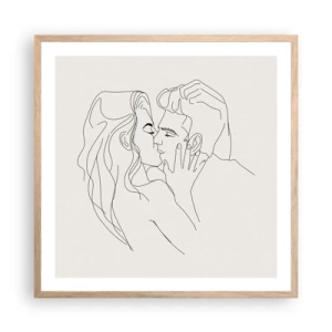 Plakát v rámu světlý dub - Zamotaní citem - 60x60 cm