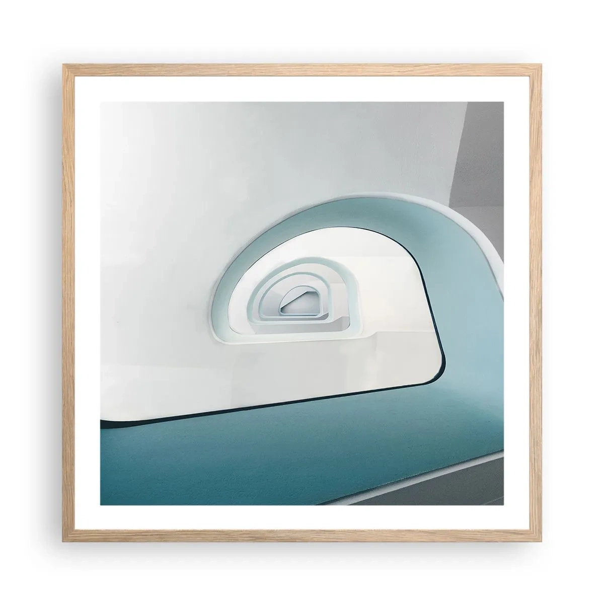 Plakát v rámu světlý dub - Na dno modré - 60x60 cm