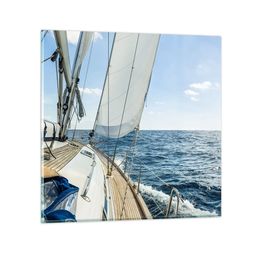 Obraz na skle - Ahoj, dobrodružství - 40x40 cm