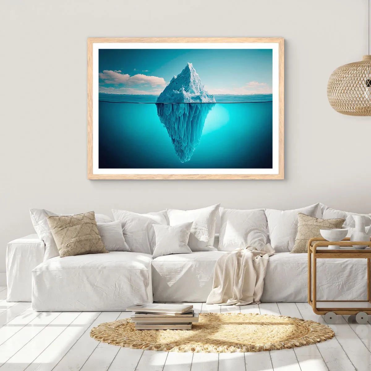 Plakát v rámu světlý dub - Ledová královna - 70x50 cm