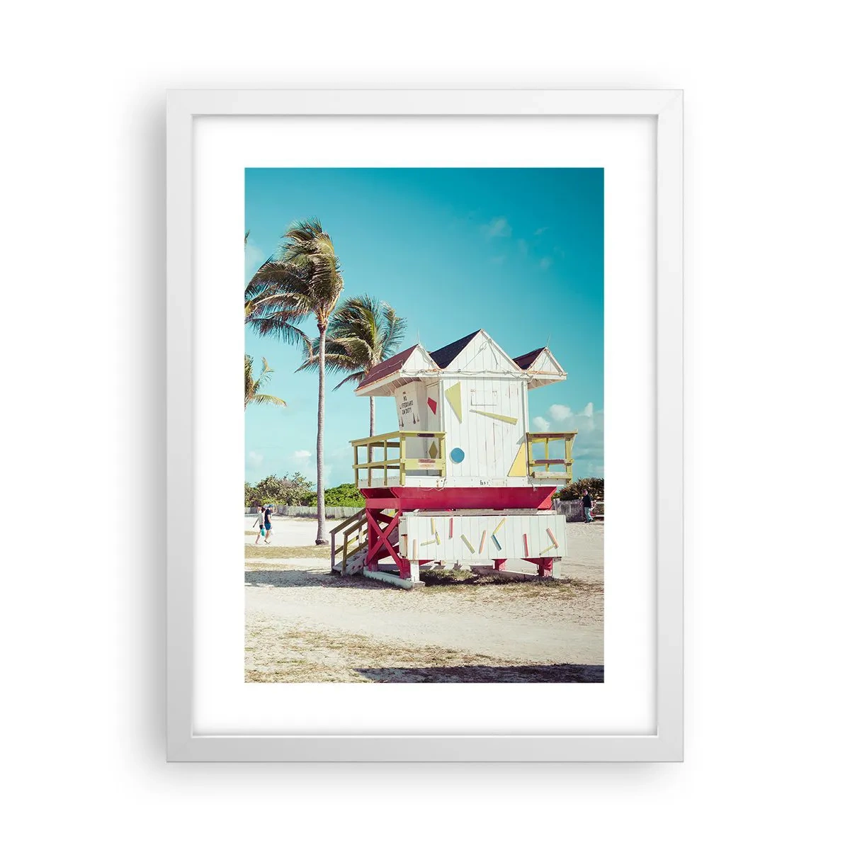 Plakát v bílém rámu - Čeká tě krásný den - 30x40 cm