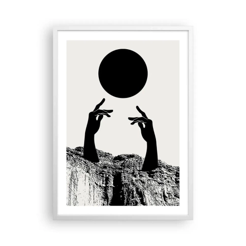 Plakát v bílém rámu - Surrealistická kompozice: slunce a zbytek - 50x70 cm