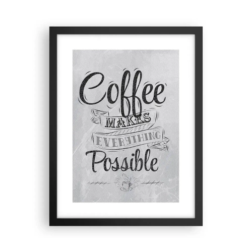 Plakát v černém rámu - Proč nemilovat kávu? - 30x40 cm