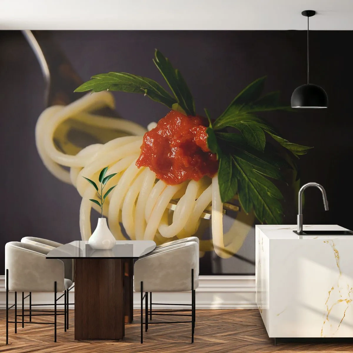 Fototapeta Premium Canvas - Chutný kousek - Gastronomie, Špagety, Itálie - 500x350 cm
