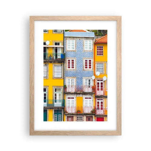 Plakát v rámu světlý dub - Barvy starého města - 30x40 cm