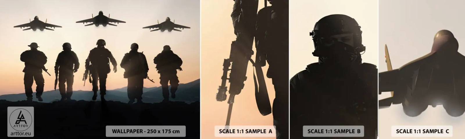 Fototapeta Vzorek Standard Eco - Vítej v našem světě - Válečný, Armáda, Vojáci - 100x30 cm