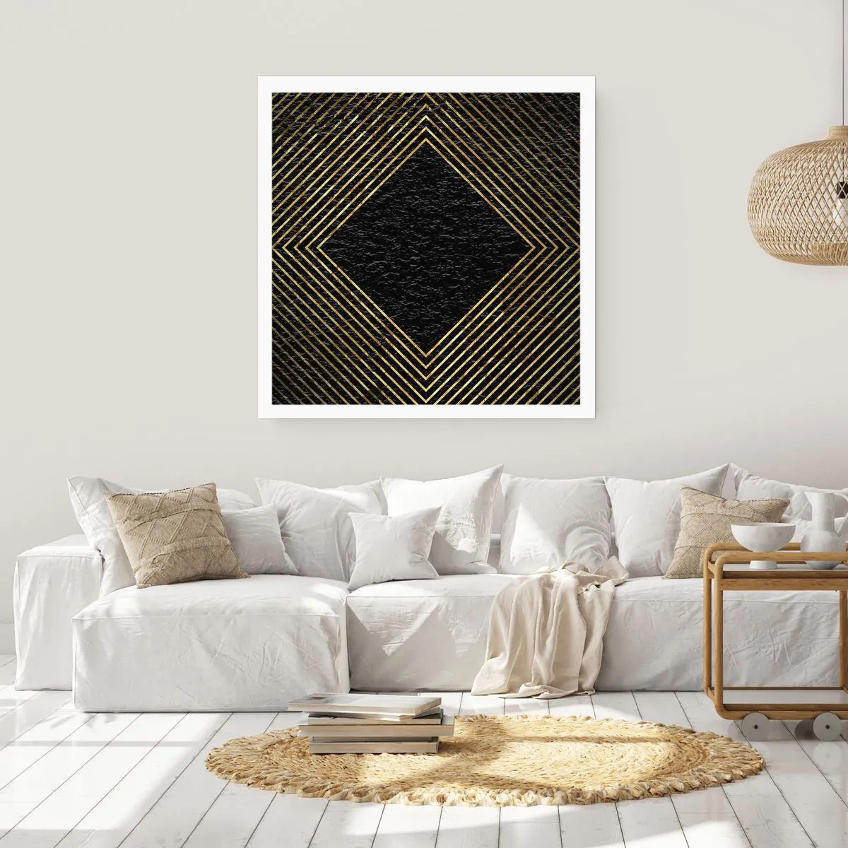 Plakát - Geometrie ve stylu glamour - 60x60 cm