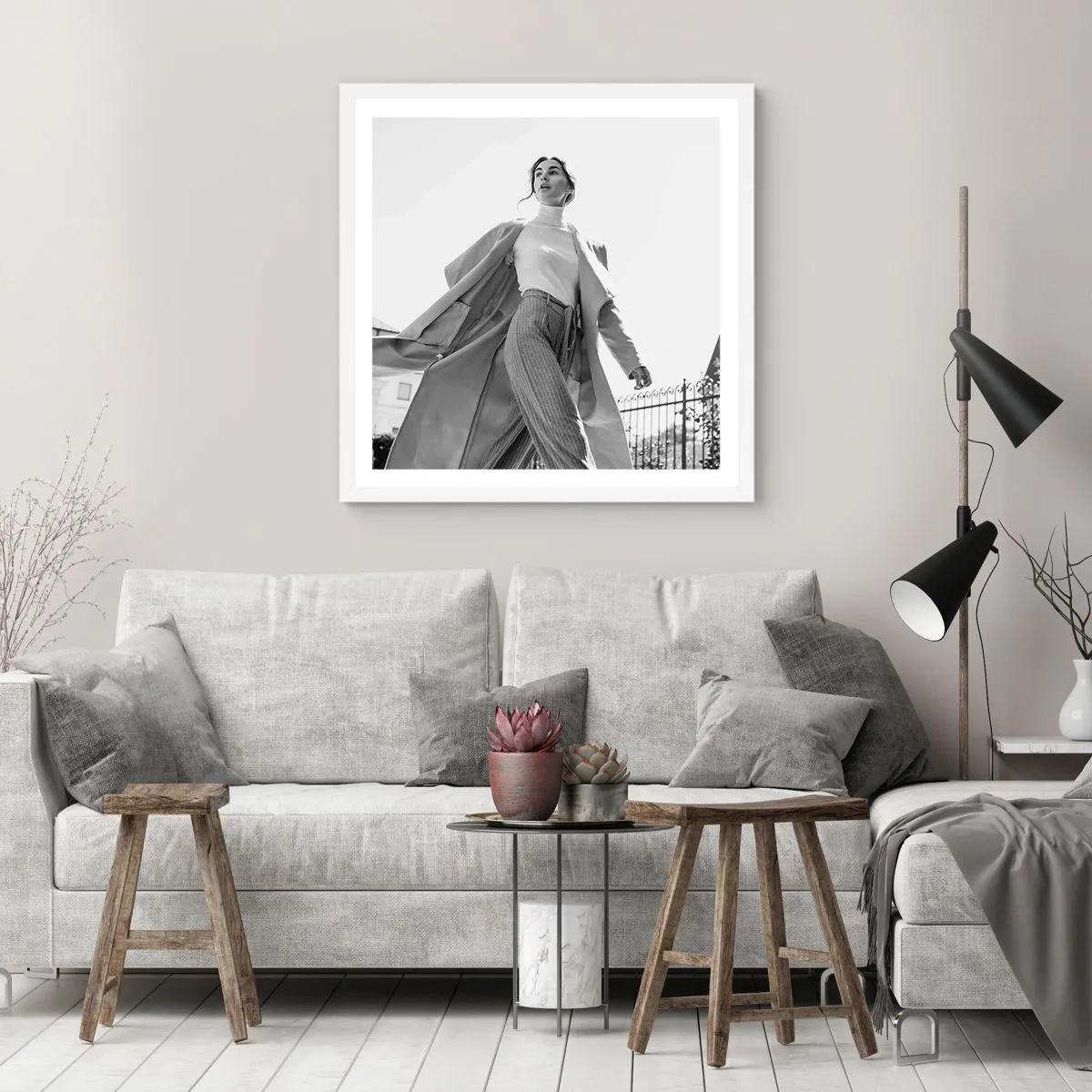 Plakát v bílém rámu - Jdeš se mnou? - 50x50 cm