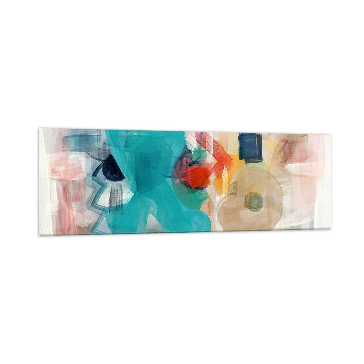 Obraz na skle - Barevná hra - 160x50 cm