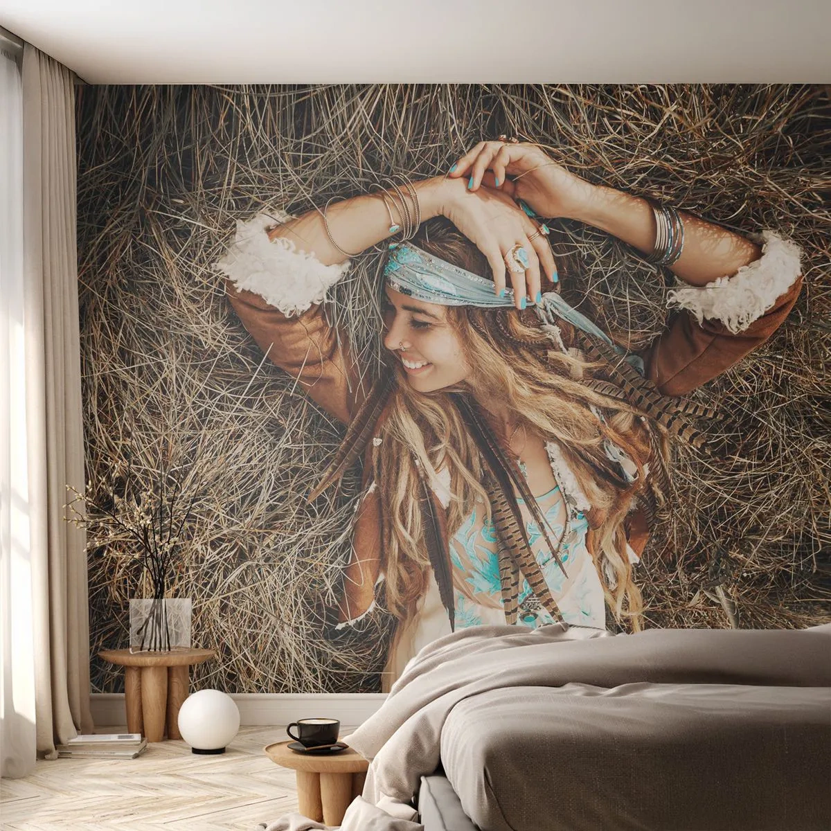 Fototapeta Standard Eco - Na cestě do léta lásky - Boho, Žena, Šperky - 400x280 cm