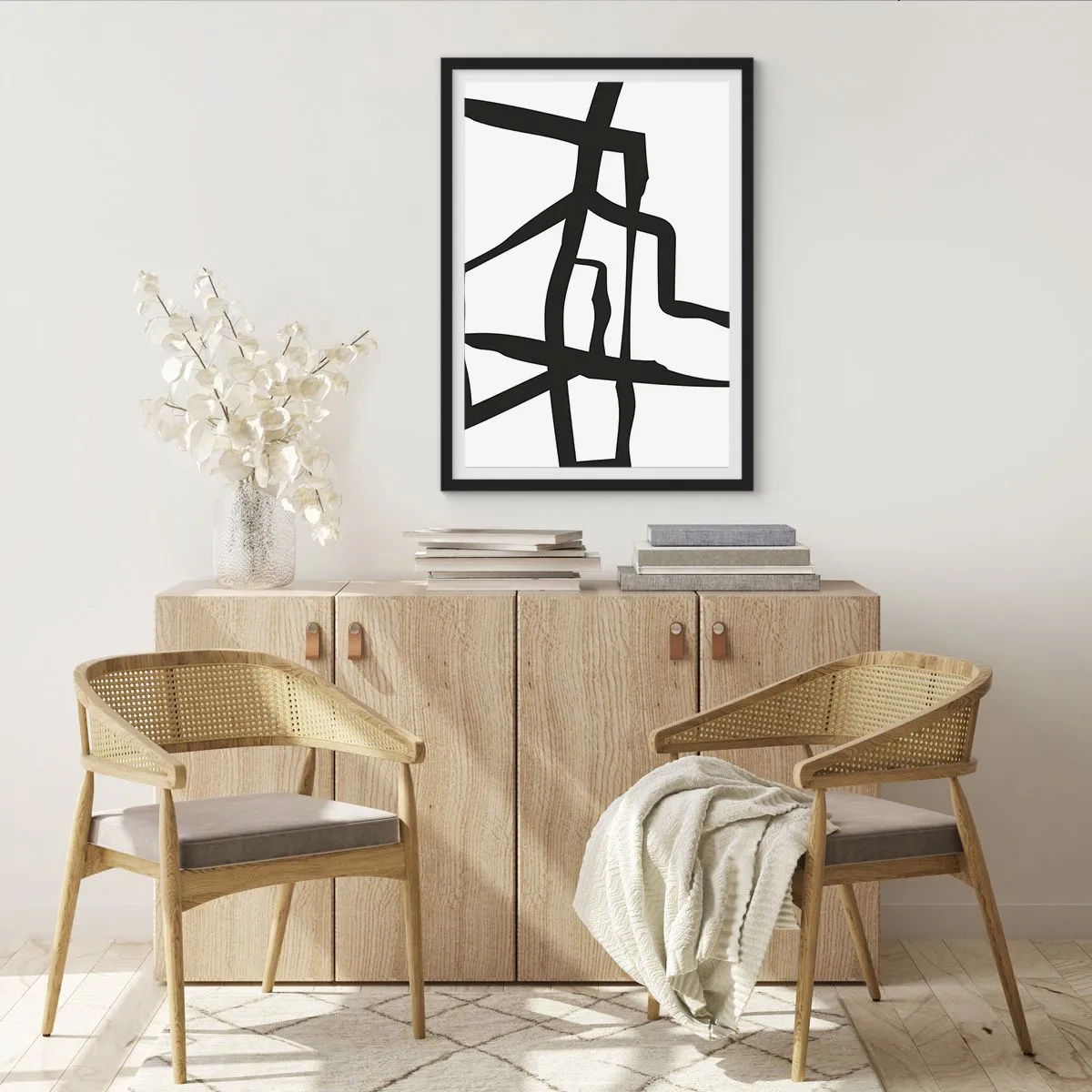 Plakát v černém rámu - Černobílá konstrukce - 30x40 cm