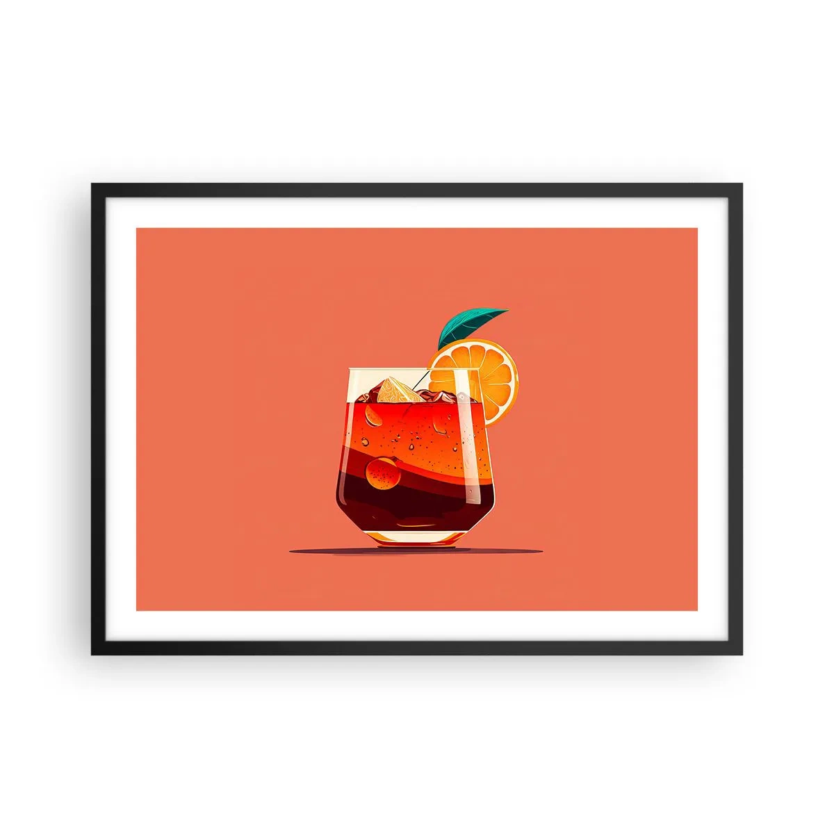 Plakát v černém rámu - Letní osvěžení - 70x50 cm