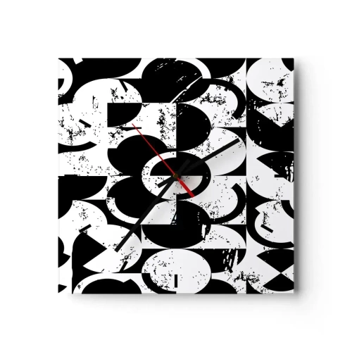 Nástěnné hodiny - Bílé je bílé a černé černé - 30x30 cm