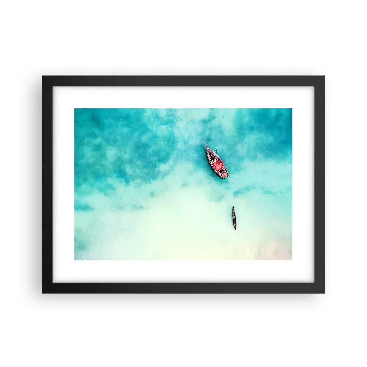 Plakát v černém rámu - Protože na plážích Zanzibaru, když je přebytek vody… - 40x30 cm