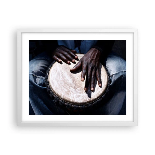 Plakát v bílém rámu - Žijte ve svém rytmu - 50x40 cm