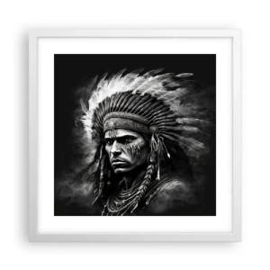 Plakát v bílém rámu - Vůdce a bojovník - 40x40 cm