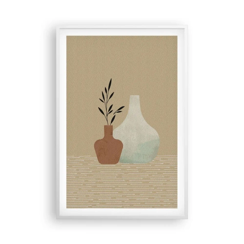 Plakát v bílém rámu - Váza a její myšlenka - 61x91 cm