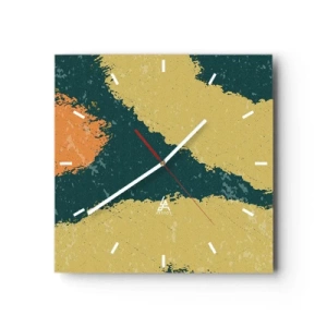 Nástěnné hodiny - Abstrakce – zpomalený pohyb - 30x30 cm