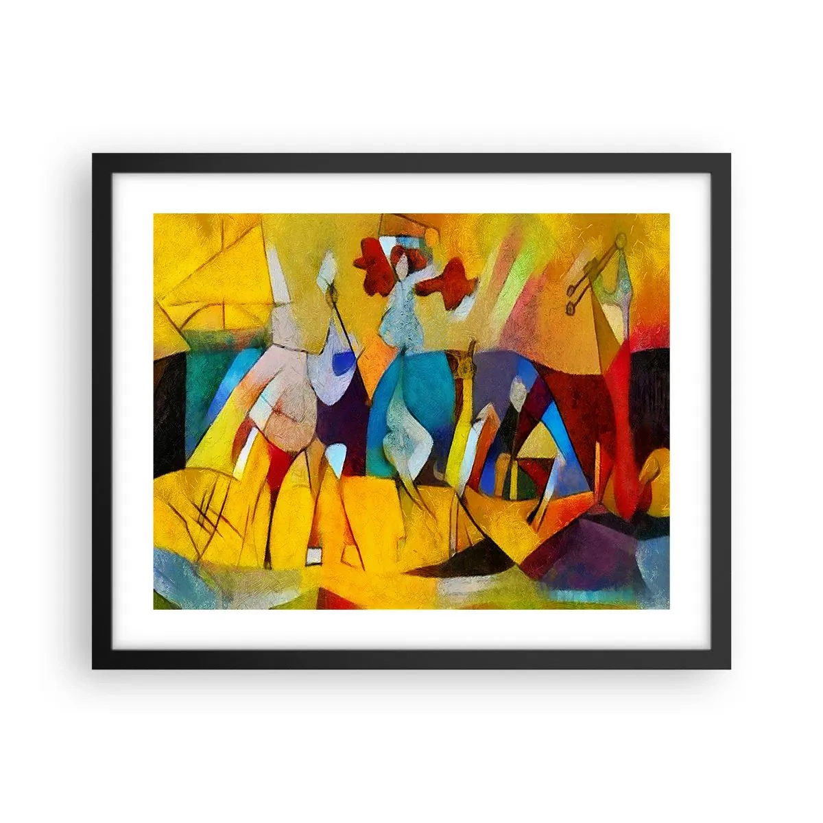 Plakát v černém rámu - Slunce - život - radost - 50x40 cm