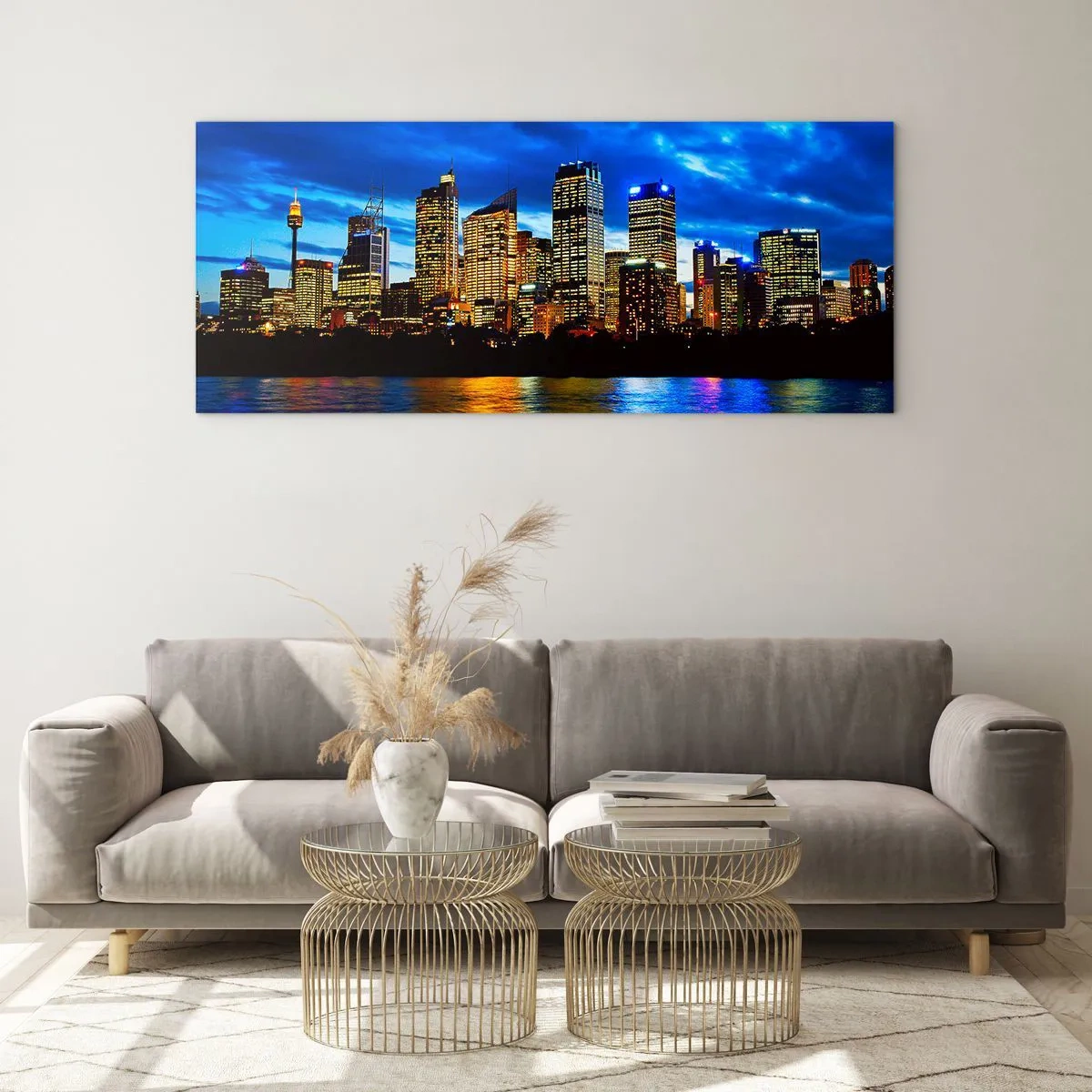 Obraz na skle - Noc světel a barev - 100x40 cm