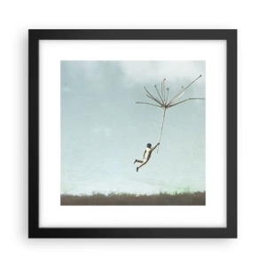 Plakát v černém rámu - Letající pampeliška - 30x30 cm