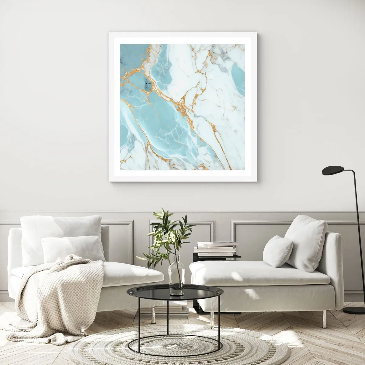 Plakát v bílém rámu - Bohatství kamene - 30x30 cm