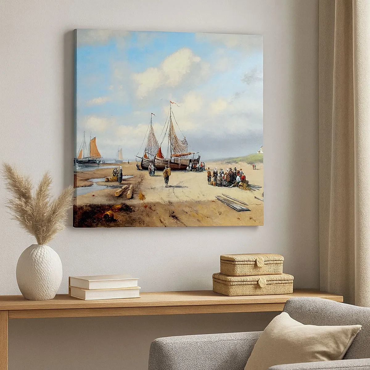 Obraz na plátně - Po úspěšném rybolovu - 30x30 cm