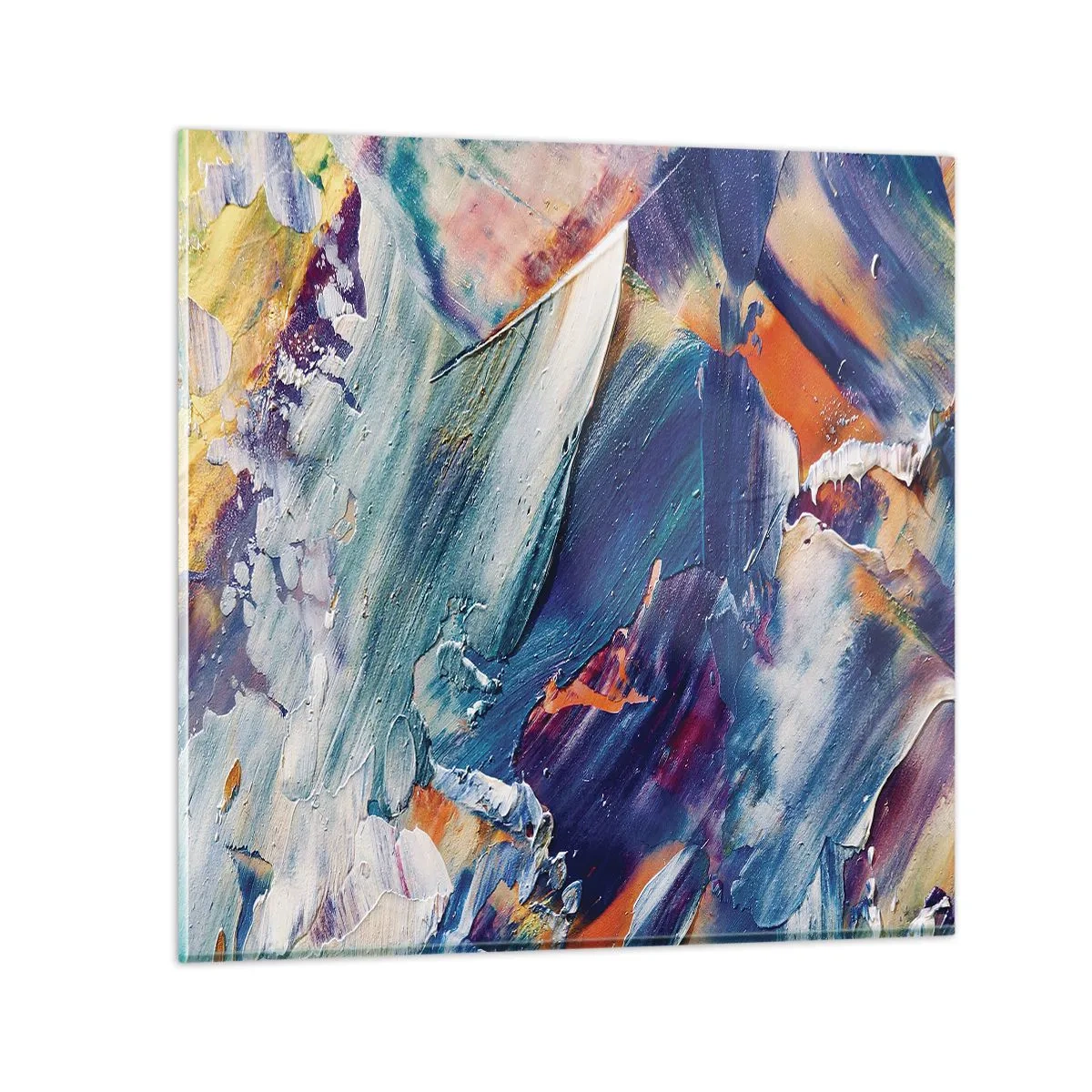 Obraz na skle - Chaos barev - 70x70 cm